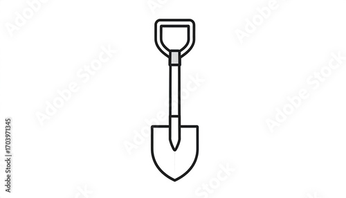 Wallpaper Mural Simple black line drawing of a shovel Torontodigital.ca