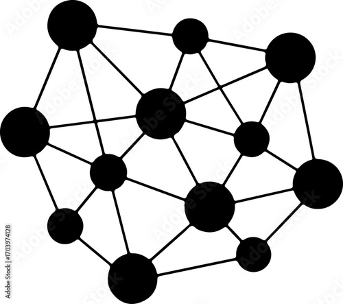 network connection silhouette vector illustration