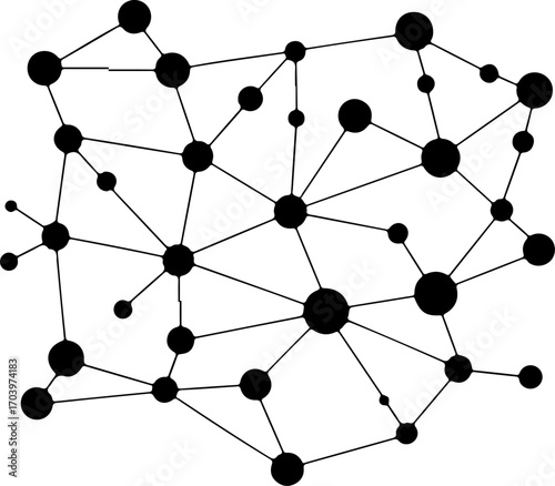 network connection silhouette vector illustration