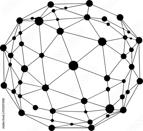 network connection silhouette vector illustration