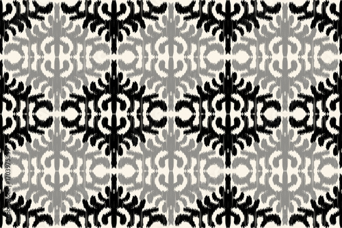 Tribal abstract ikat fabric artwork with seamless patterns. Abstract Modern Batik.Aztec geometric art ornament print.Motif ethnic handmade.Ideal for rugs, wallpapers, throws, fabrics and clothing.