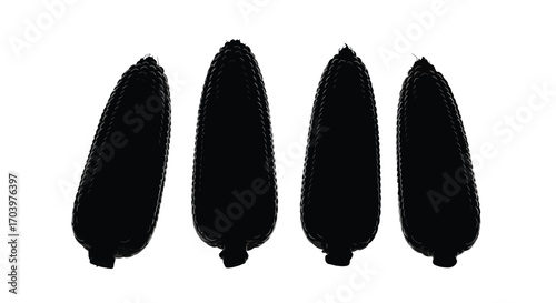 Four black shoe sole treads isolated on silhouette footprint pattern vector