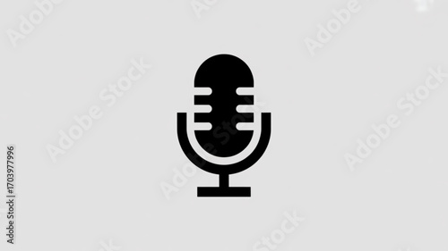 Microphone icon vector illustration for podcasting audio recording and voice over studio equipment design