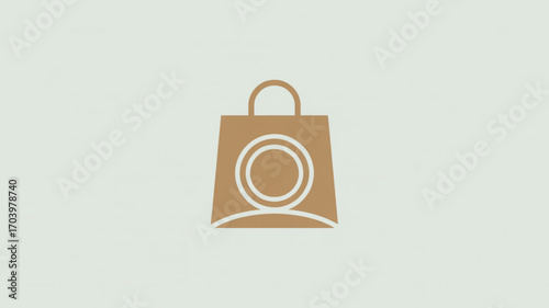 Shopping bag logo design for online store or retail business vector illustration modern and minimalist style