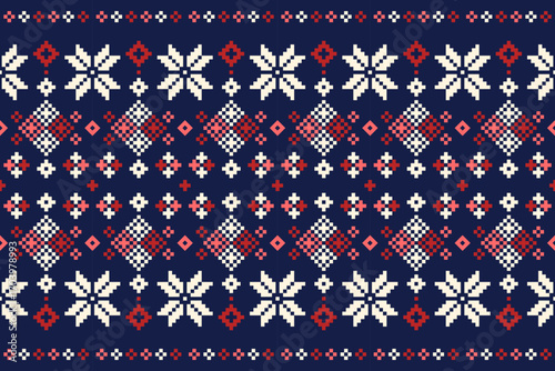 Traditional nordic pattern design textile art colorful geometric shapes creative studio artistic view cultural inspiration