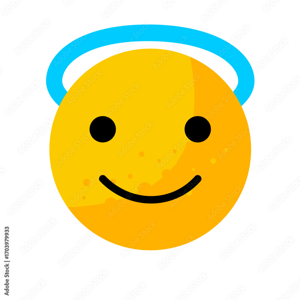 Fototapeta premium angel emoji - flat vector icon