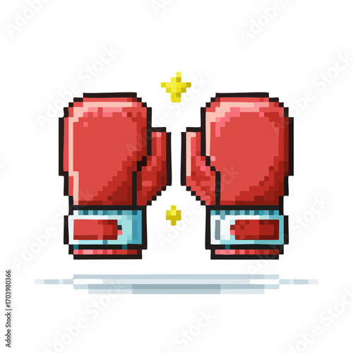 Pixel Art Red Boxing Gloves