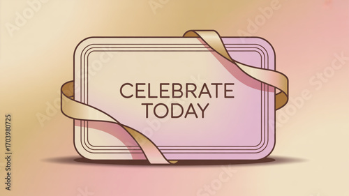 Celebrate today banner with ribbon vector graphic for special occasions and festive events design element use