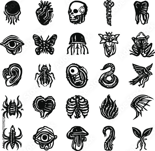 Futuristic Bio-Mechanics Icon Set
