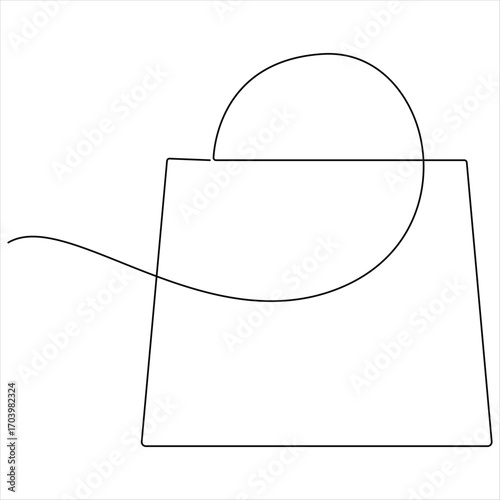 Shopping bag shop editable continuous one line art