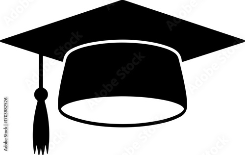 graduation cap  silhouette vector illustration