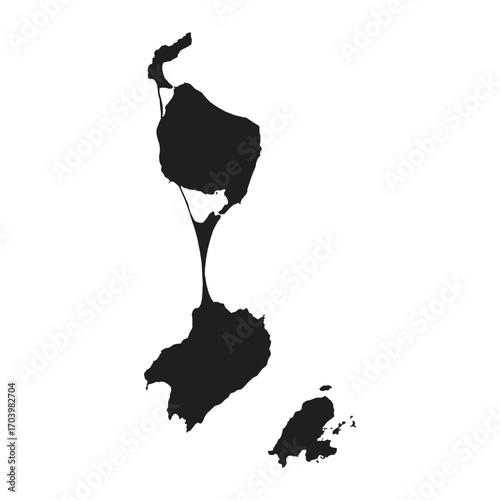 St Pierre and Miquelon Island, Map Silhouette Vector Design