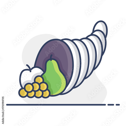 Autumn Cornucopia Harvest vector Icon