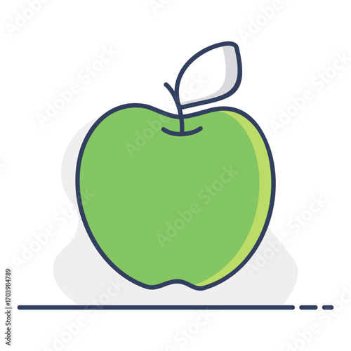Autumn Harvest Red Apple Vector Icon