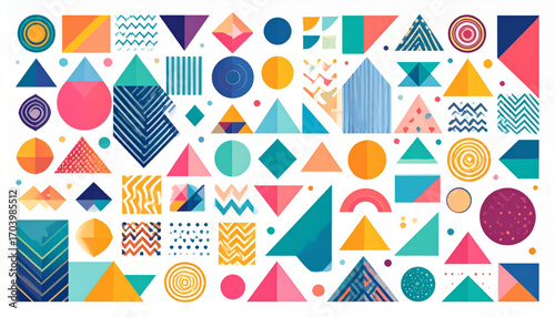 Abstract Retro Geometric Collage