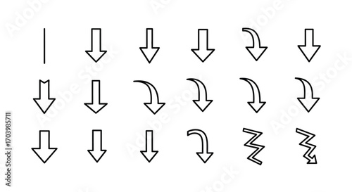 Hand drawn arrow collection diverse shapes directional symbols for design and navigation vector
