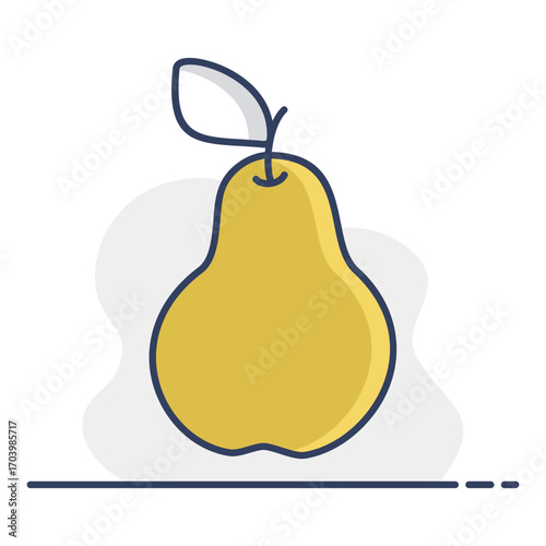 Simple Pear Fruit Line Art Icon