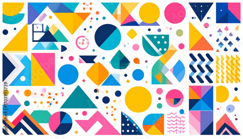 Abstract Retro Geometric Collage