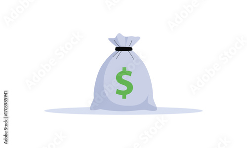 Money bag vector illustration for finance business or investment concept with dollar sign and simple design