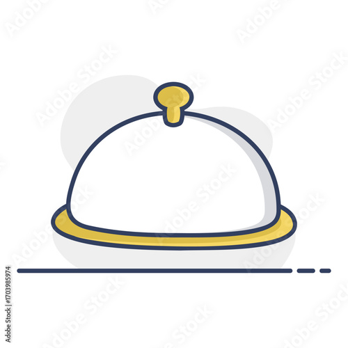 Serving Food Tray Line Art Icon