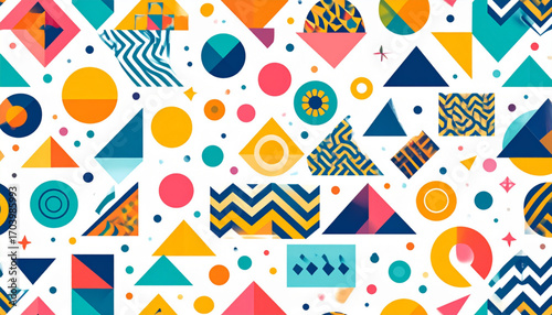 Abstract Retro Geometric Collage