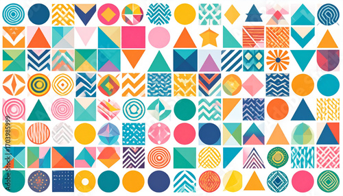 Abstract Retro Geometric Collage