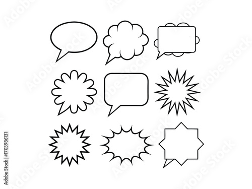 zig zag speech bubble icon silhouette