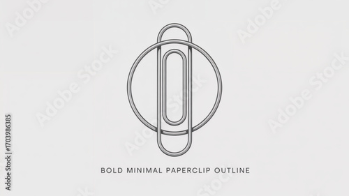 Paperclip vector icon simple minimal design round clip office supply stationery item metal binder clip art