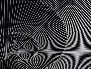 Steel curve line pattern Gradation radius circular panel Architecture details Art background 