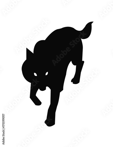 wolf head silhouette animal  black