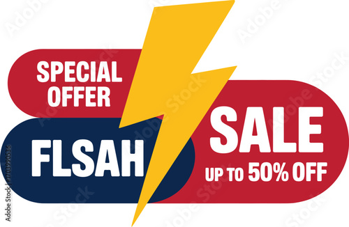 Flash sale special offer up to fifty percent off promotion