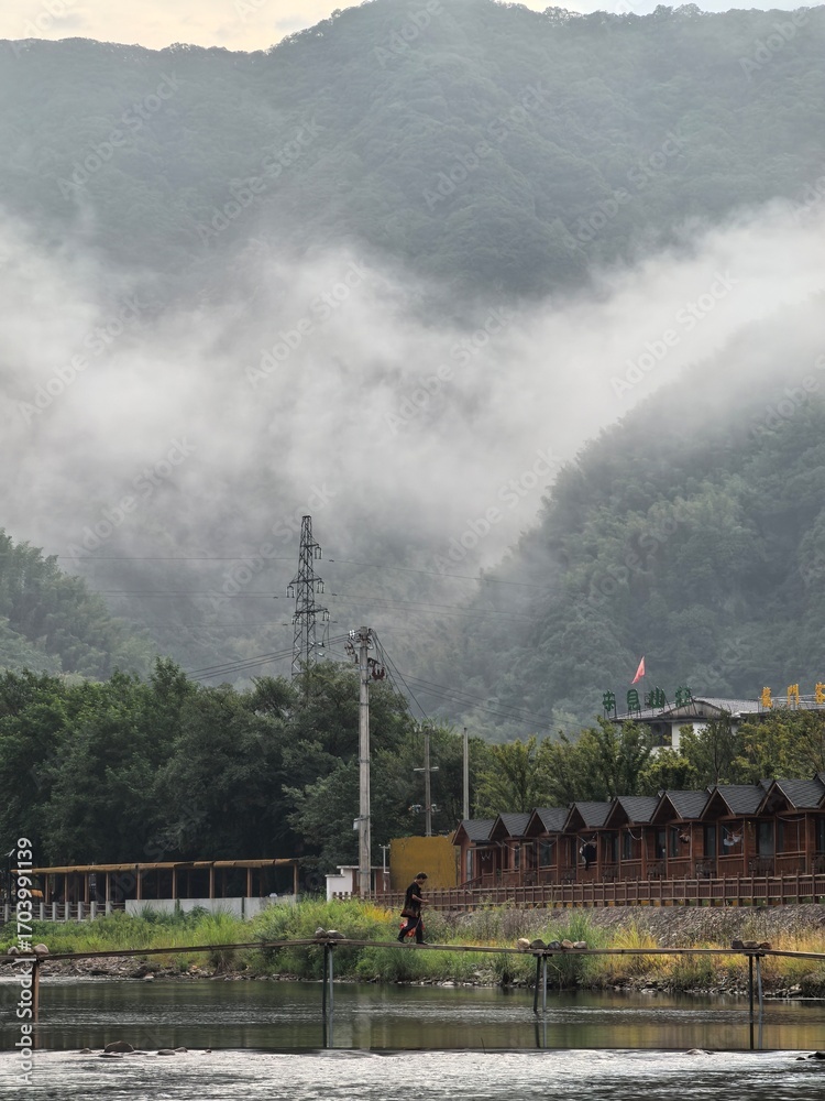 Fototapeta premium time lapse of clouds over the city