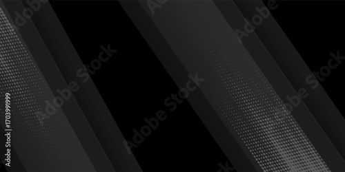 Top background decoration wallpaper. Black gray satin dark fabric texture luxurious shiny that is abstract silk cloth panorama background with patterns soft waves blur beautiful. vector