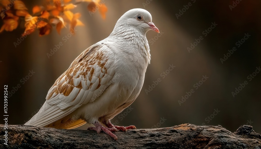 Fototapeta premium Glowing white dove in a peaceful background for International Day of Peace
