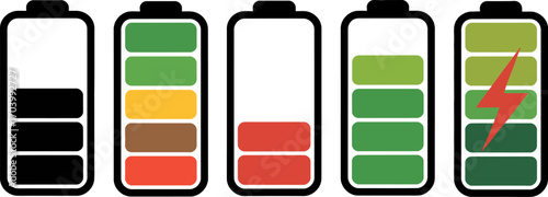 Battery charge level indicator full empty low power status