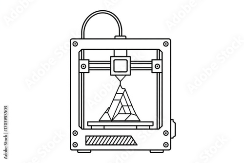 Modern 3D printer creating a geometric object with precision and innovation.