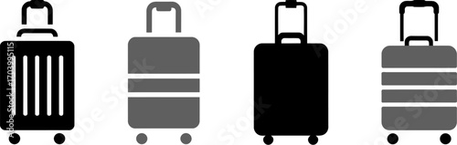 Suitcase travel luggage baggage journey trip vacation icons