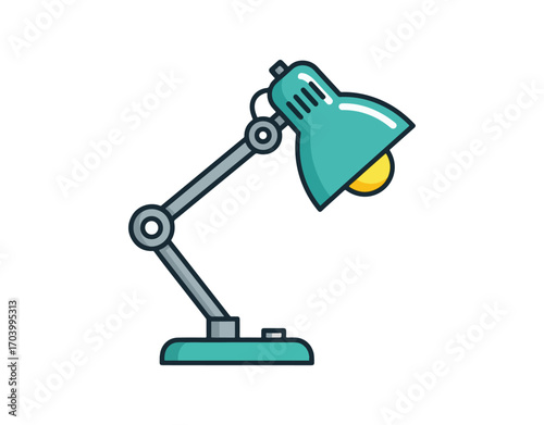 Vector Design Icon Style for Study Lamp

