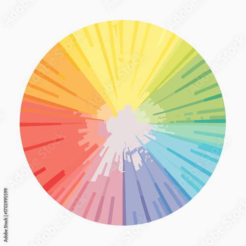 Circular Spectrum of Vibrant Colors on White Background