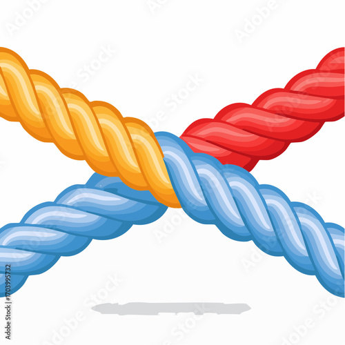 Three Twisted Ropes Yellow Red And Blue