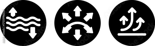 Waterproof breathable wicking fabric properties vector icon