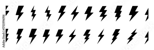 Free Download Collection of Black Lightning Bolt Icons on a White Background - GFXLoad