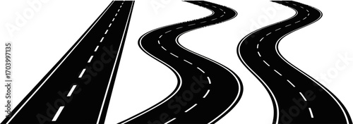 Road vector illustration highway asphalt path transportation