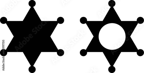 Sheriff star badge vector icon law enforcement wild west symbol