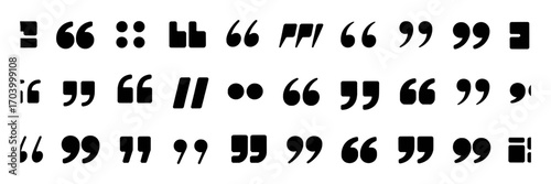 Collection of Diverse Quotation Mark Styles and Punctuation Symbols