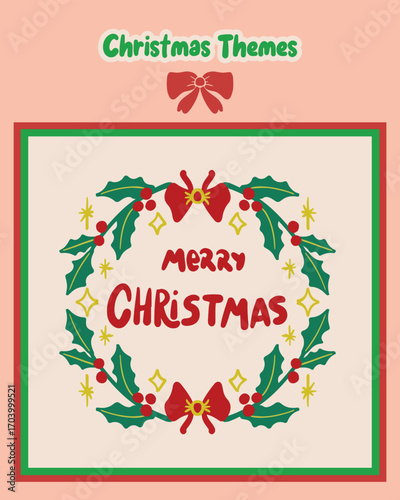Cute Christmas lettering vector stickers perfect for holiday packaging, card making, and DIY projects