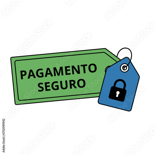 Secure Payment Tag with Lock Icon