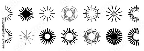 Collection of Sunburst and Starburst Graphic Elements