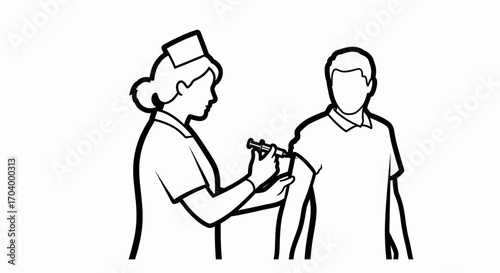Healthcare Professional Administering Injection to Patient
