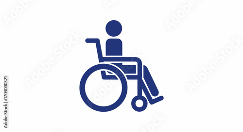 Accessible Symbol Indicating Wheelchair User Mobility Aid Icon